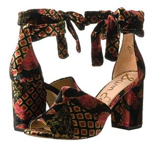 Sam Edelman Odele velvet peep toe heel sandal NIB